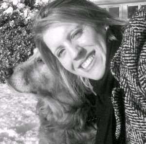 Shadow and I take a walk by the river